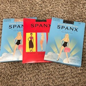 SPANX Higher Power Briefs in Red and Blue Packaging